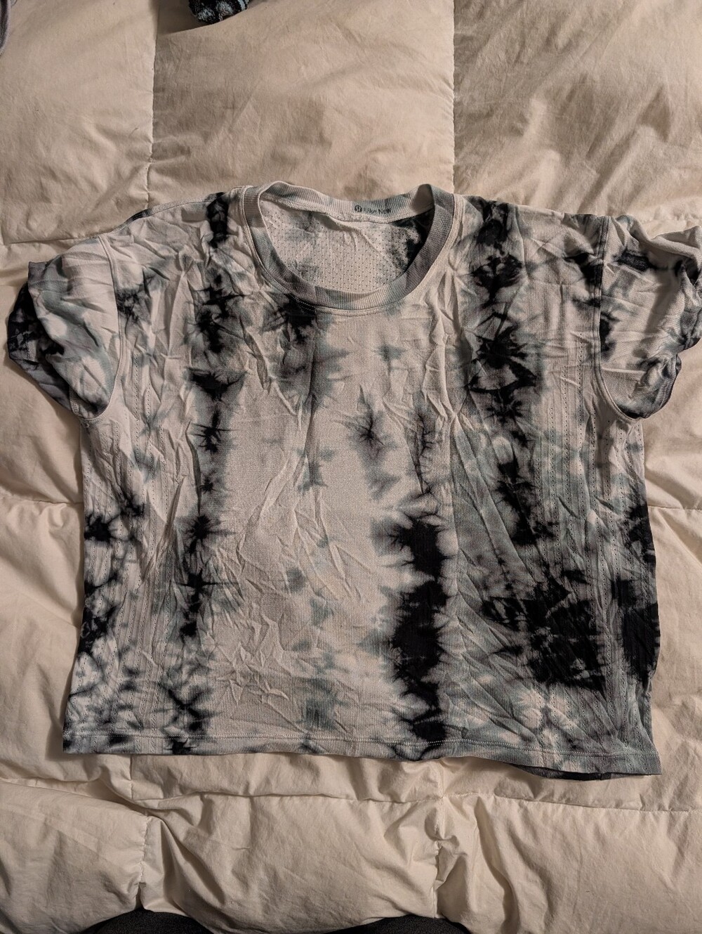 Lulu Women's Tie-Dye Crewneck Tee - Black & White